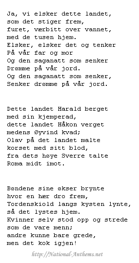 national anthem of Norway