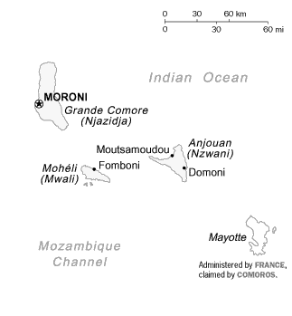 map of Comoros