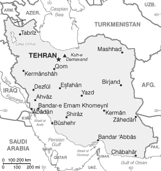 map of Iran