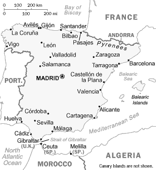 map of Spain