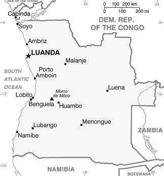 map of Angola